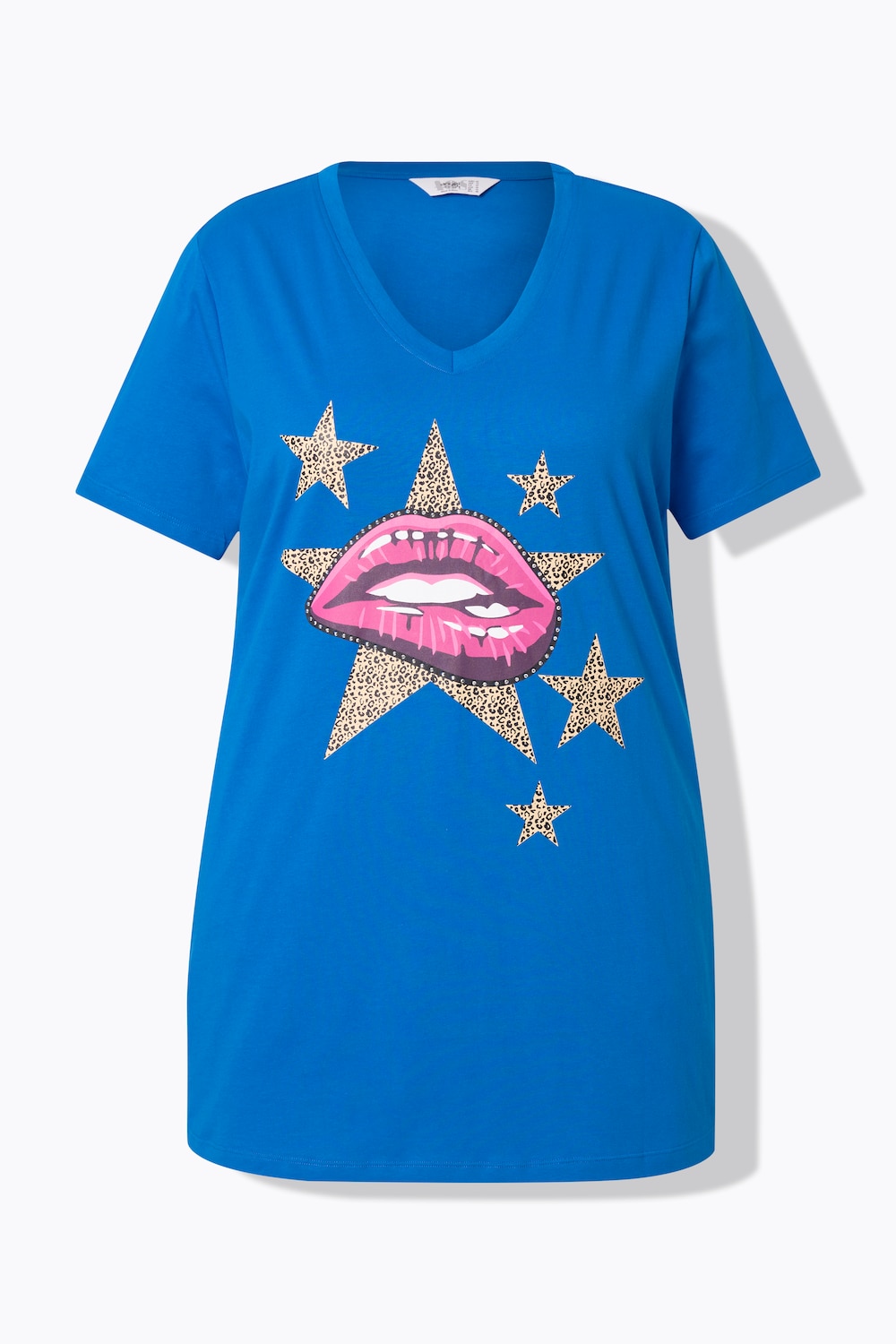 Stora storlekar T-shirt, Dam, blå, storlek: 52, Bomull, Angel of Style