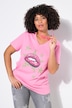 T-Shirt, Komfort Fit, Lippen-Motiv, Ziersteinchen