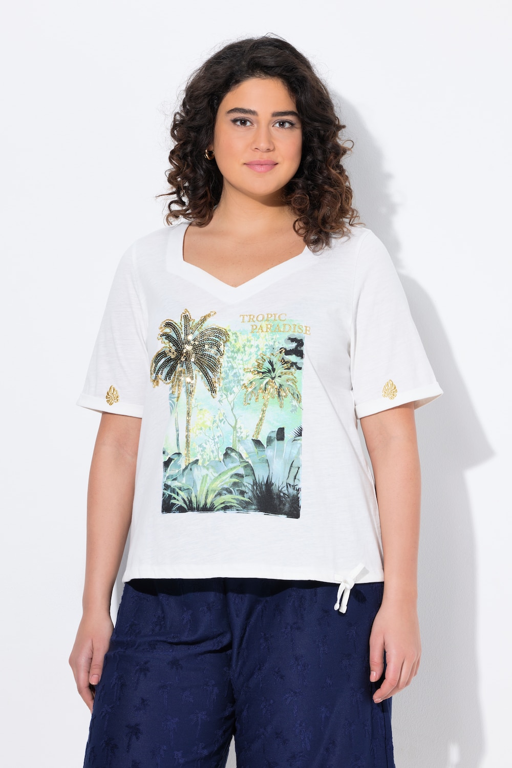 Große Größen T-Shirt, Damen, weiß, Größe: 58/60, Baumwolle, Ulla Popken