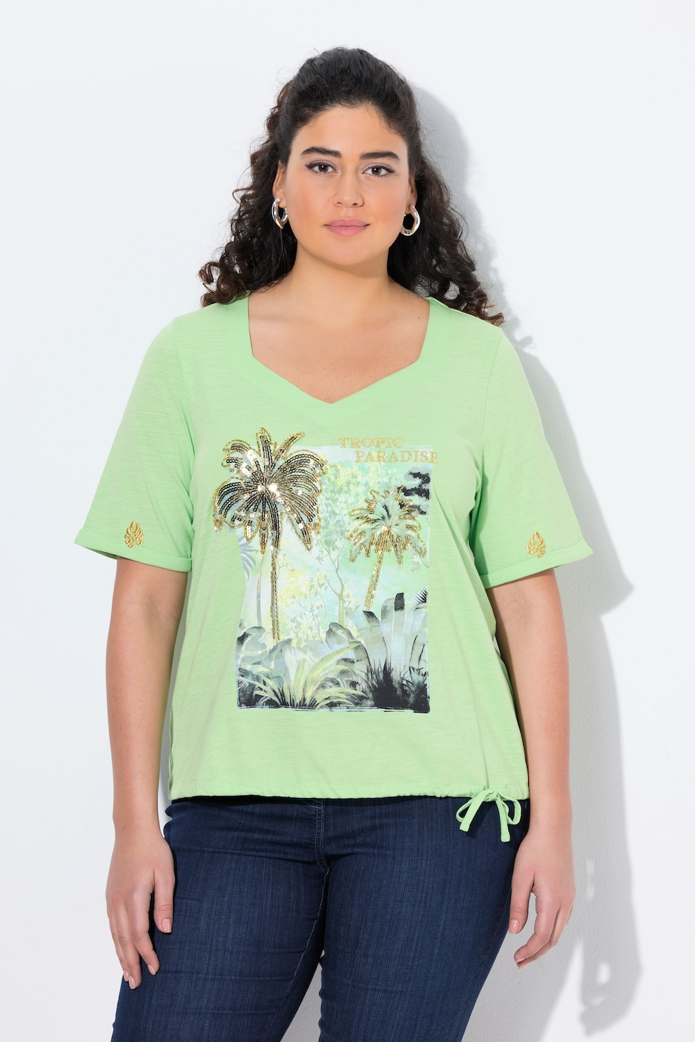 Große Größen T-Shirt, Damen, grün, Größe: 58/60, Baumwolle, Ulla Popken