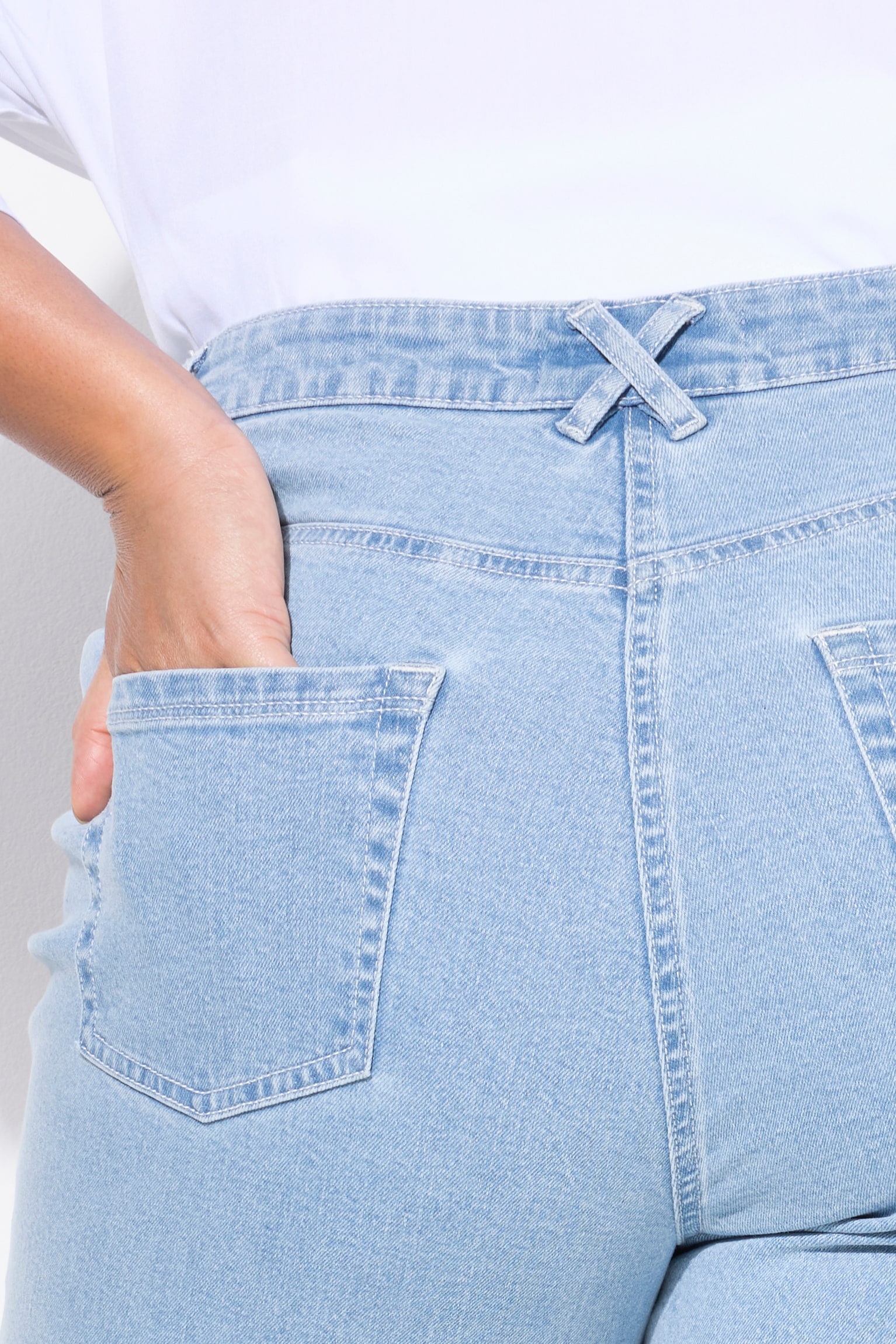 MIAMODA Damen große Größen Mom Jeans seitlicher Blütendruck 5 Pocket 839333