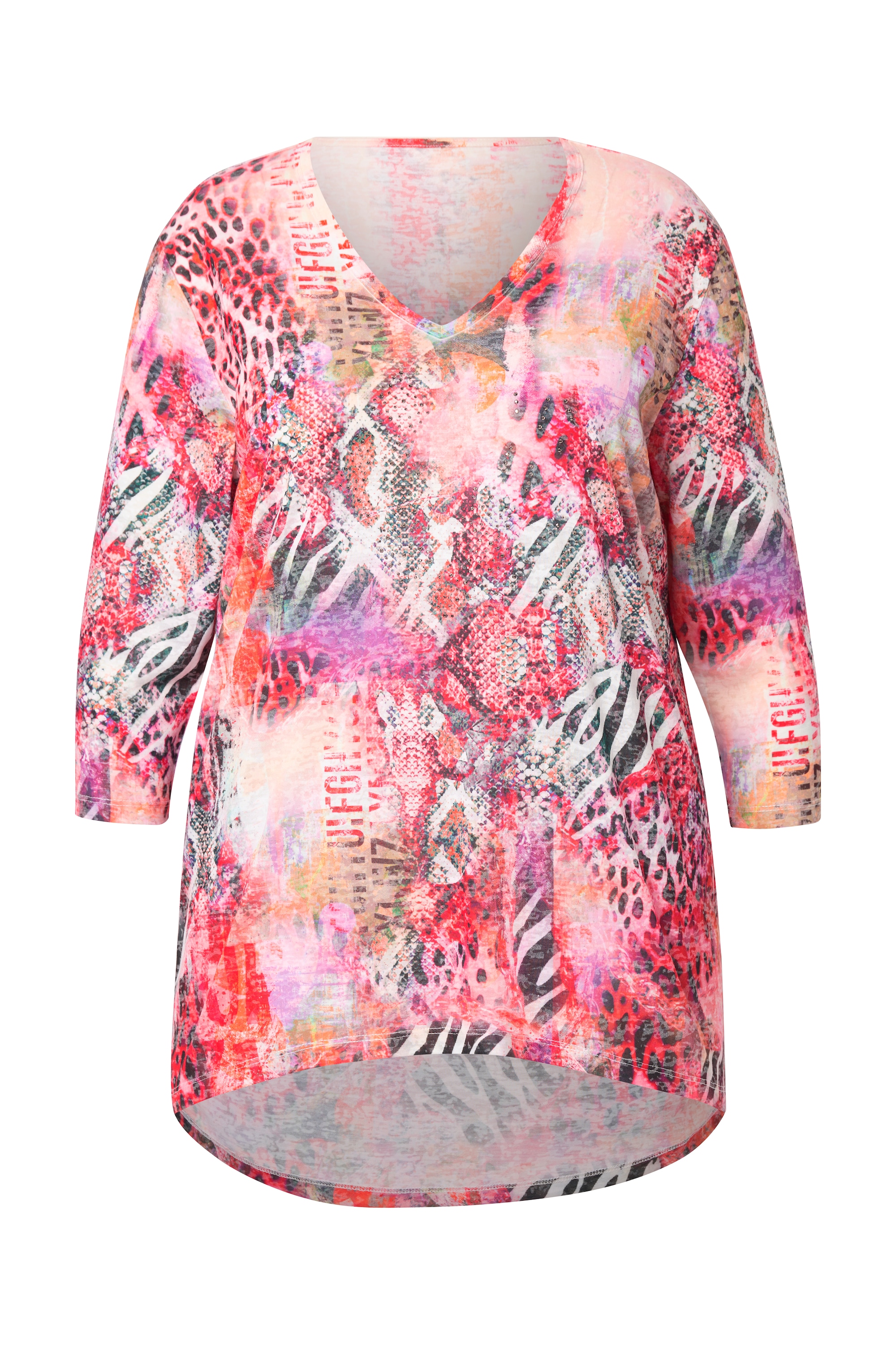 MIAMODA Damen große Größen T Shirt A Linie Glitzersteinchen 839335