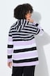 bluza z kapturem, luźny krój, wzór w paski