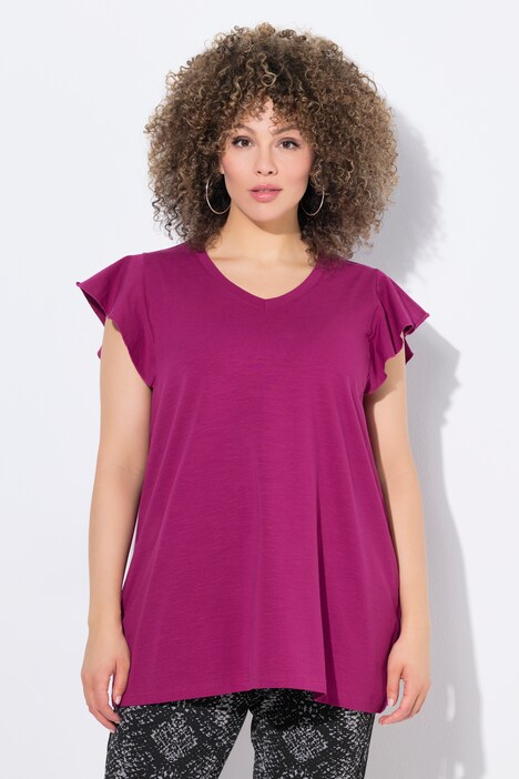 Sweat-shirt à Volants Ulla Popken Pour Femme - Coupe A-line, Style Structuré | Taille Grande, Modèle élégant Et Confortable