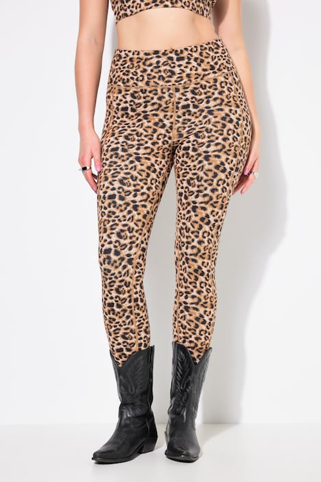 Leggings sportivi e lunghi fino al polpaccio con design leopardato