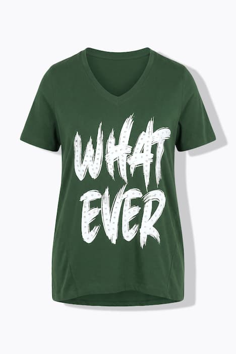 T-Shirt, A-Linie, Schriftzug mit Ziernieten