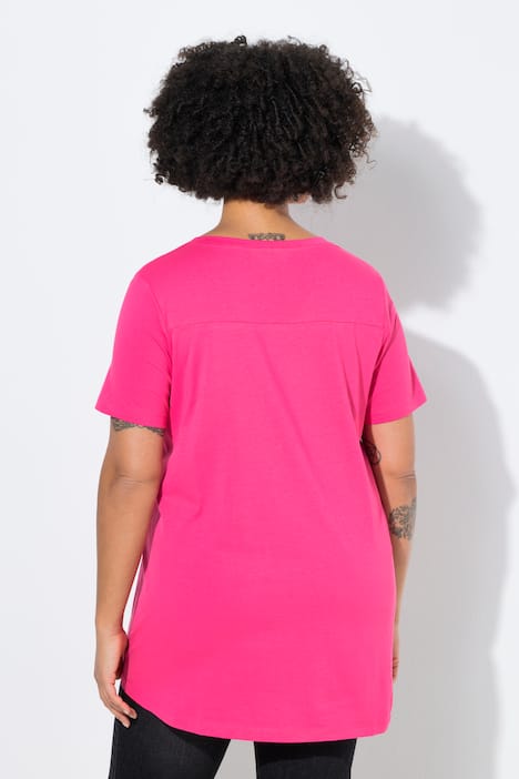 T-Shirt, A-Linie, Schriftzug mit Ziernieten