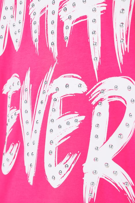 T-Shirt, A-Linie, Schriftzug mit Ziernieten