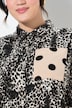 Blusa, oversized, muselina, mezcla de estampados