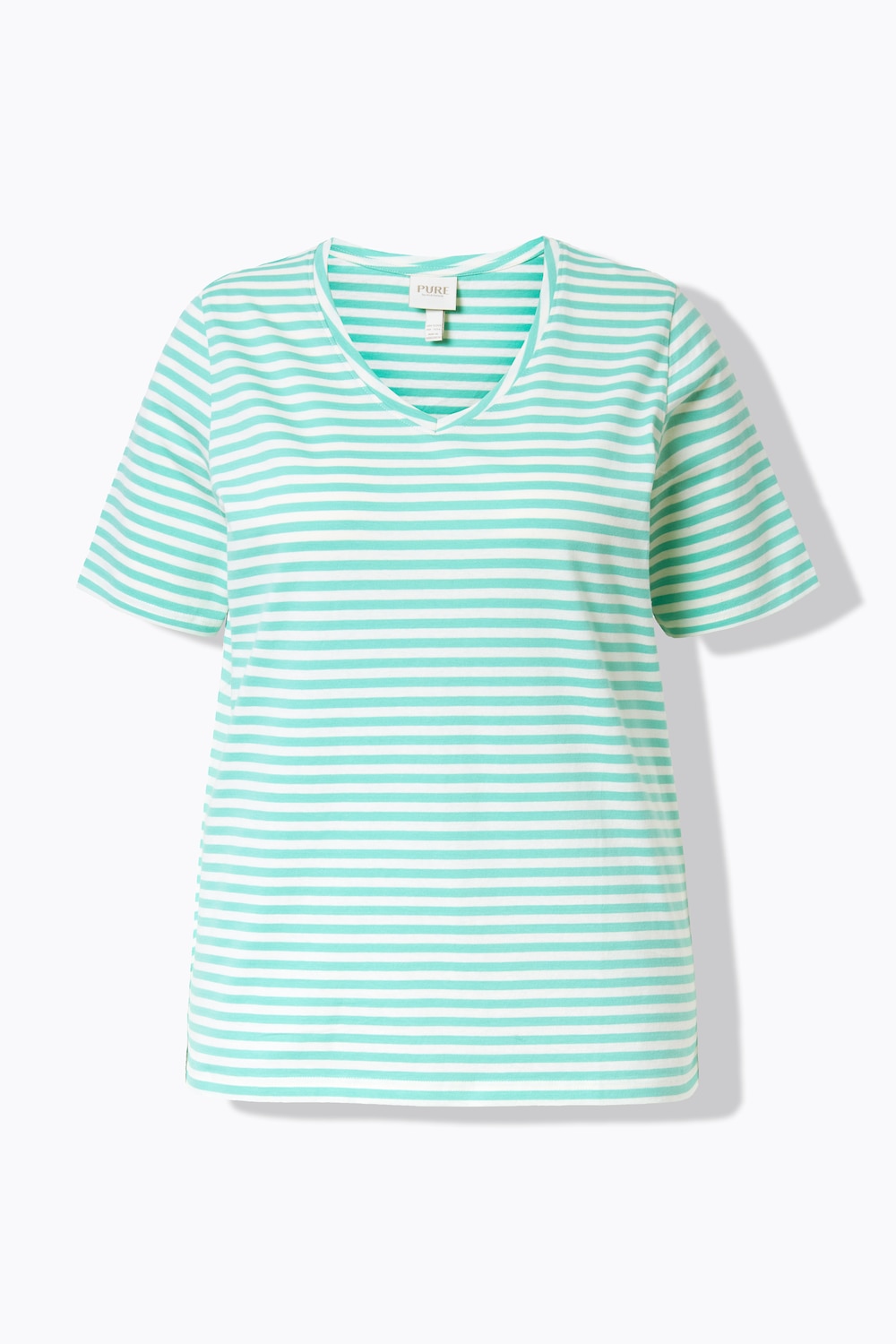 Stora storlekar T-shirt, Dam, turkos, storlek: 58/60, Bomull, Ulla Popken