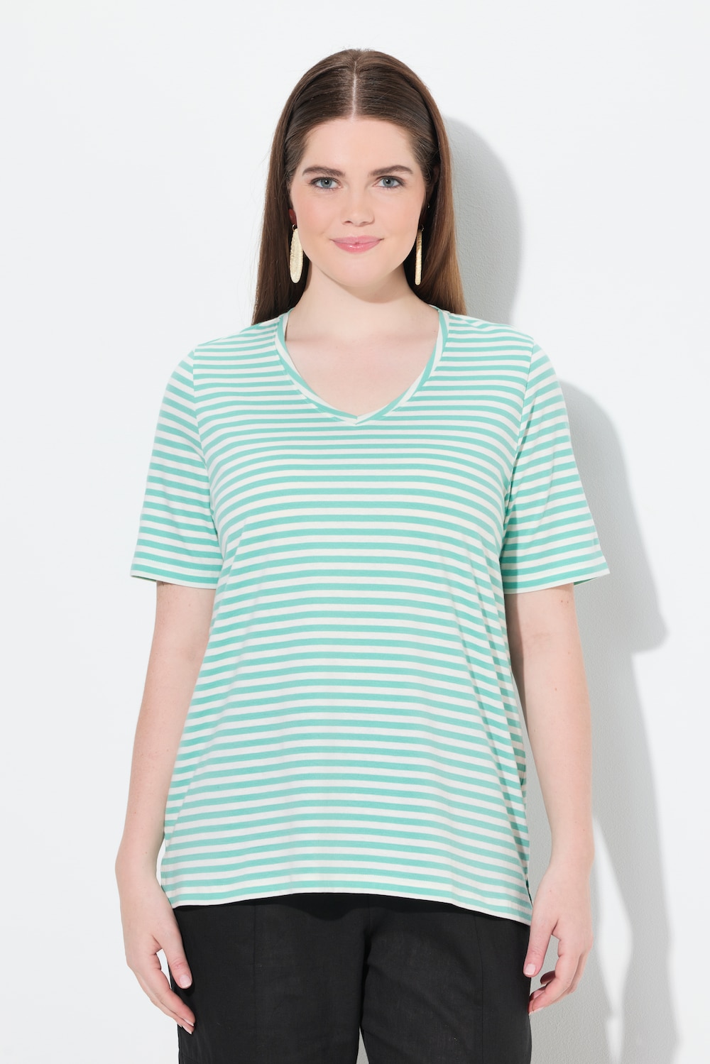 Große Größen T-Shirt, Damen, türkis, Größe: 42/44, Baumwolle, Ulla Popken