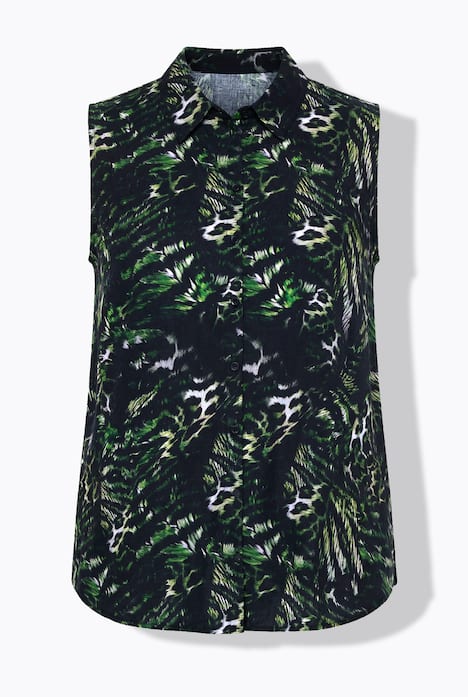 Bluse, ärmellose A-Linie, Animalmuster