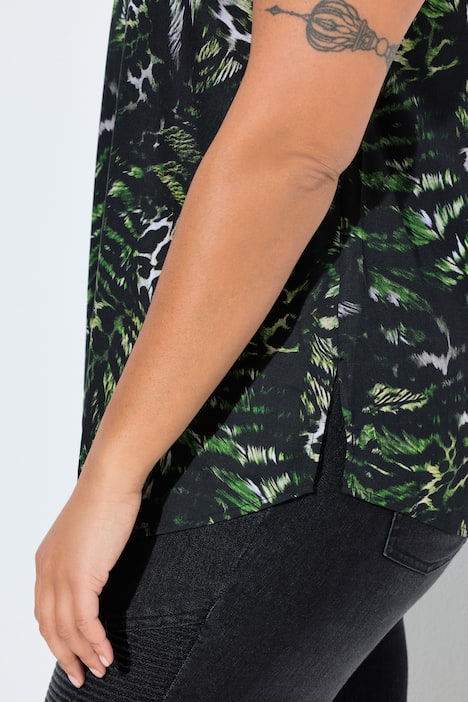 Bluse, ärmellose A-Linie, Animalmuster