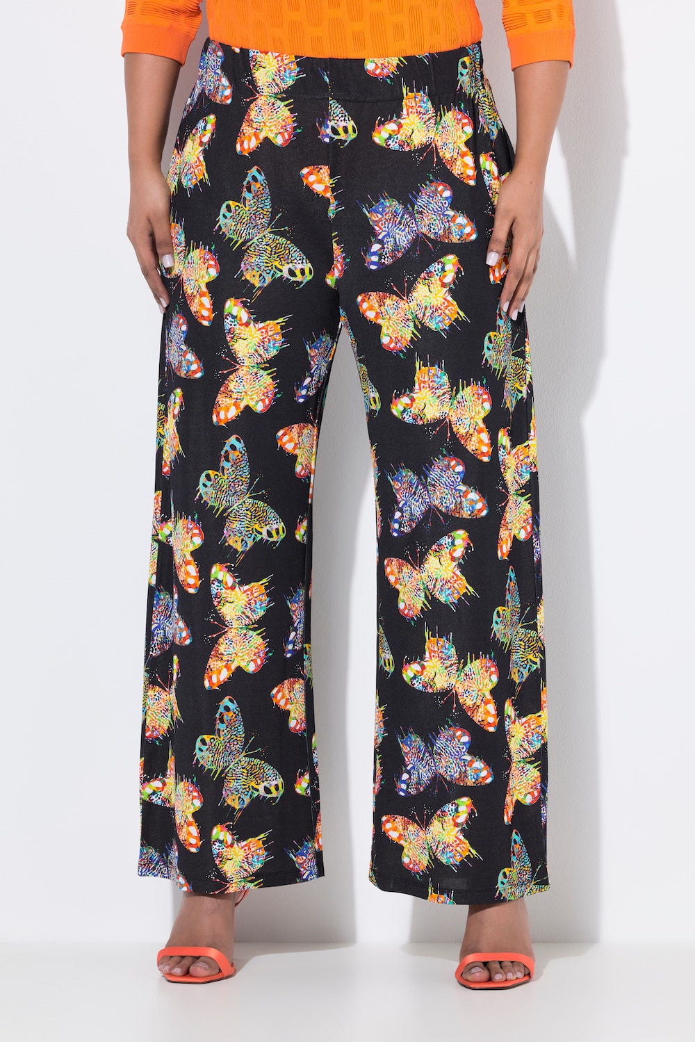 Thumbnail - Große Größen Slinkyhose, Damen, schwarz, Größe: 46/48, Viskose, Ulla Popken