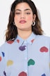 Bluse, løs pasform, striber/hjerter