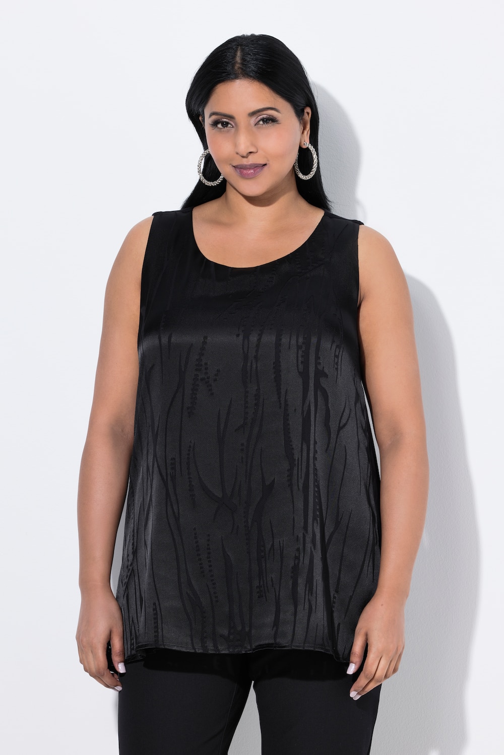 Große Größen Blusentop, Damen, schwarz, Größe: 54/56, Viskose/Polyester, Ulla Popken