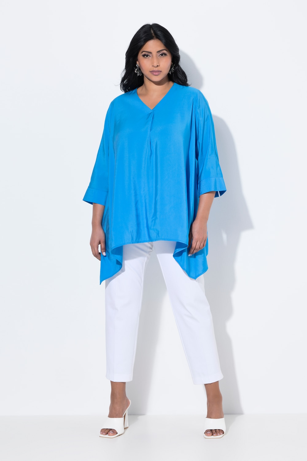 Große Größen Tunika, Damen, blau, Größe: 54/56, Synthetische Fasern/Polyester, Ulla Popken