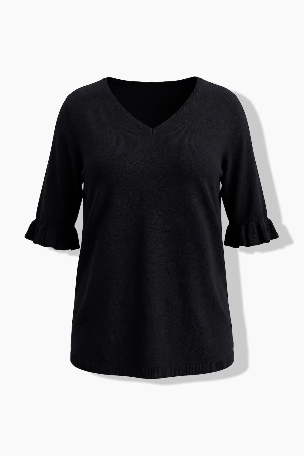 Stora storlekar Tröja, Dam, svart, storlek: 50/52, Viskos/Syntetfibrer, Ulla Popken