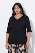 Pull en maille, encolure en V, manches courtes avec ruchés