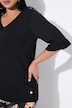 Pull en maille, encolure en V, manches courtes avec ruchés