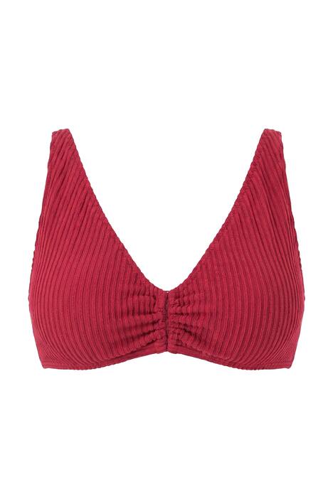 Bikiny top, froté pruhy, ozdobný kruh, měkké košíčky