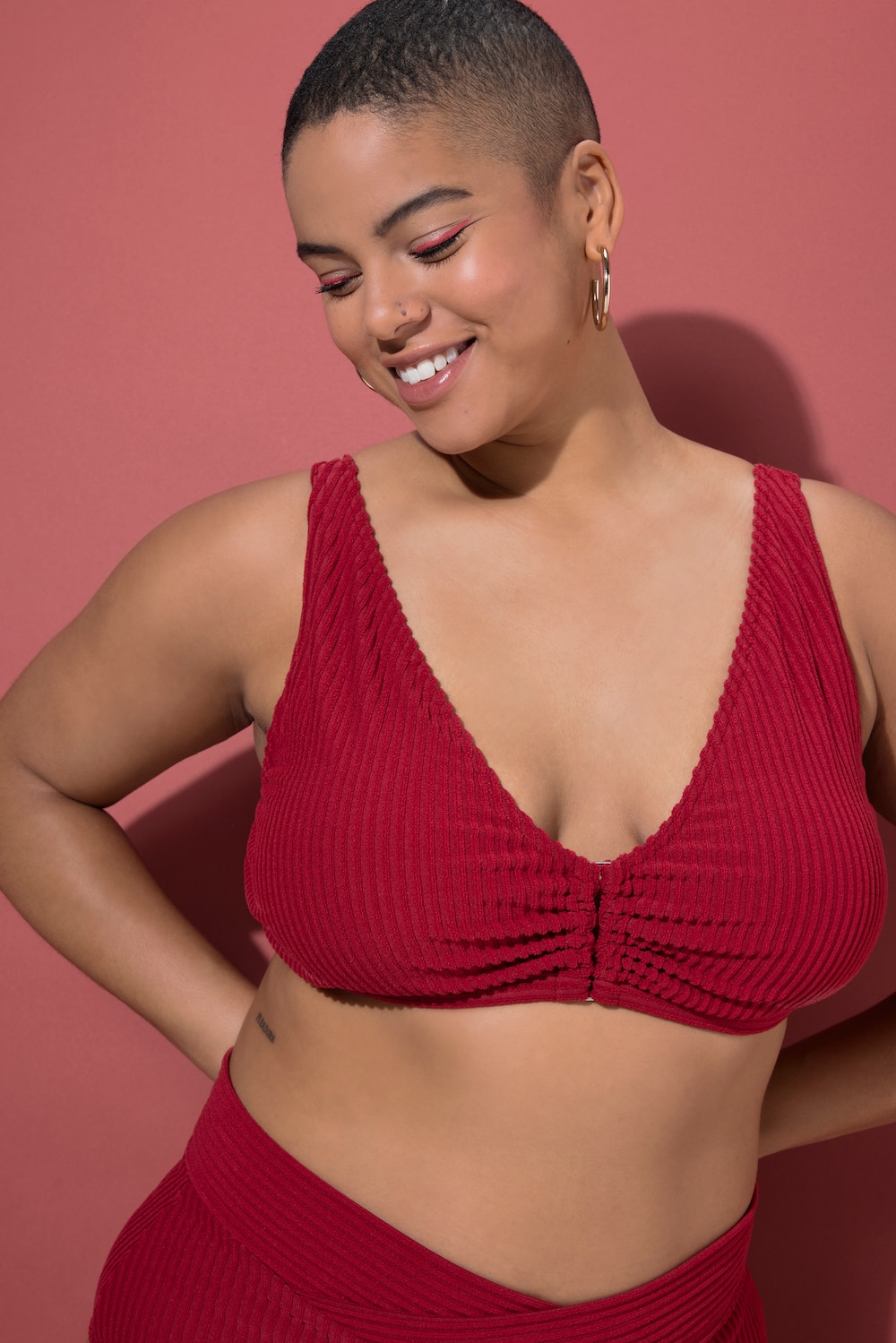 Bikini top, frottéstriber, pyntering, bløde skåle