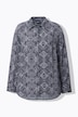 Overhemdblouse, slangenpatroon, overhemdkraag, lange mouwen