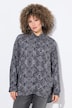 Overhemdblouse, slangenpatroon, overhemdkraag, lange mouwen