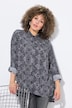 Overhemdblouse, slangenpatroon, overhemdkraag, lange mouwen