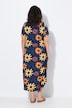 Jersey maxi-jurk, bloemen, ronde hals, halflange mouwen, biologisch katoen