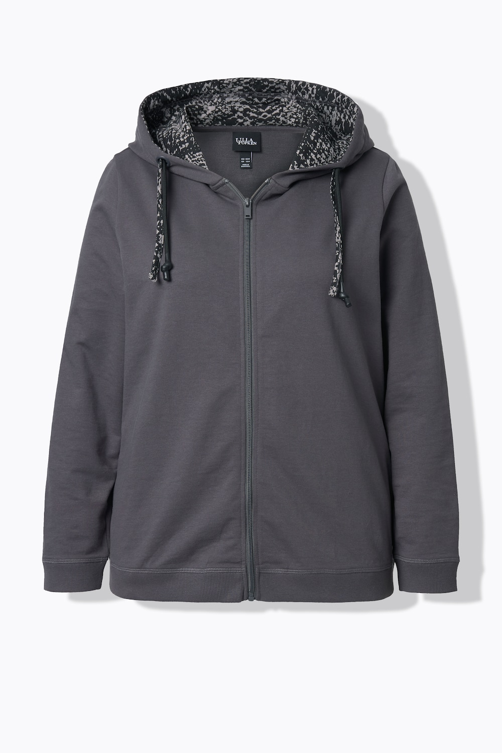 Stora storlekar Mjukisjacka, Dam, grå, storlek: 50/52, Bomull/Polyester, Ulla Popken