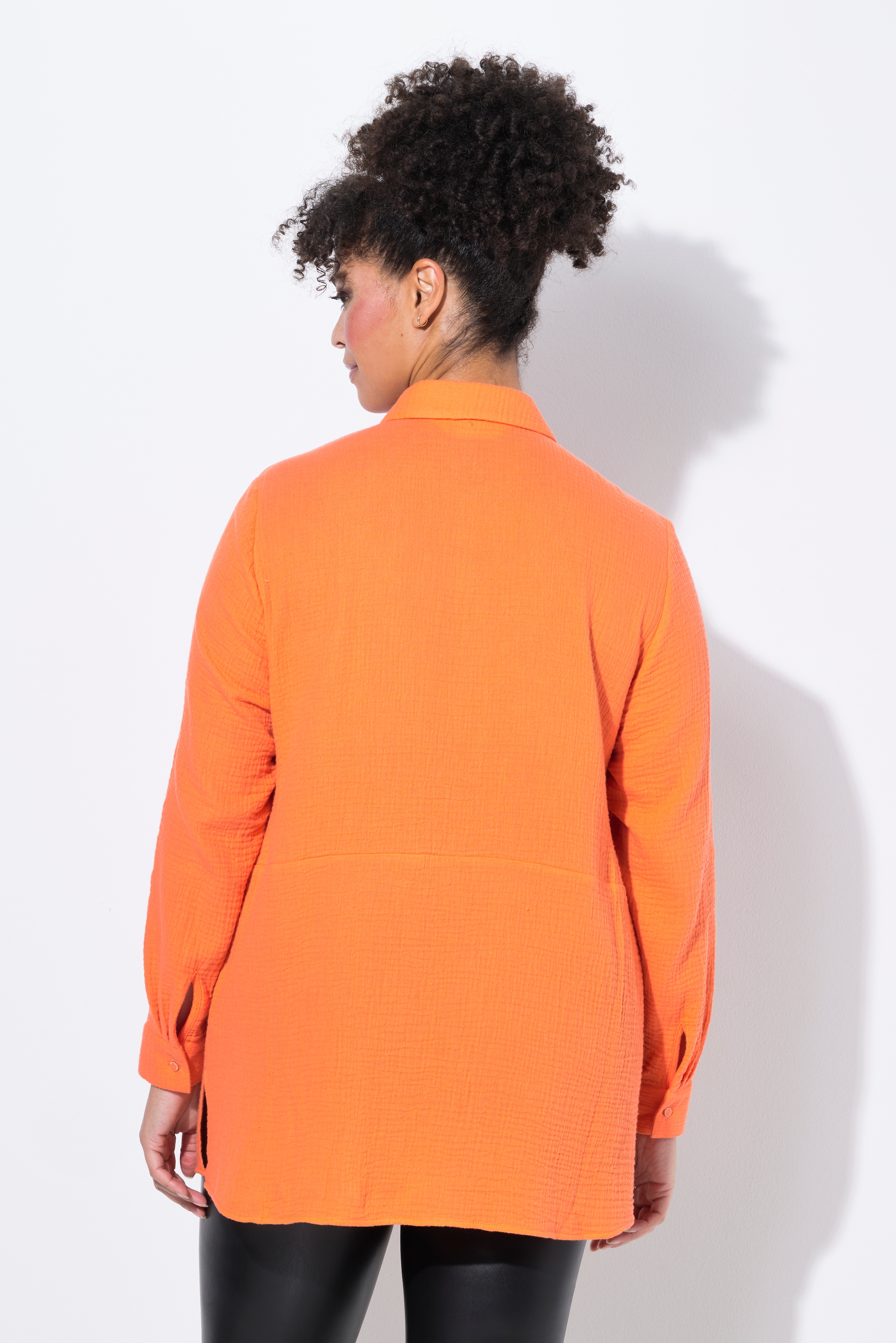 MIAMODA Damen große Größen Bluse A Linie Musselin Ziernähte 839474