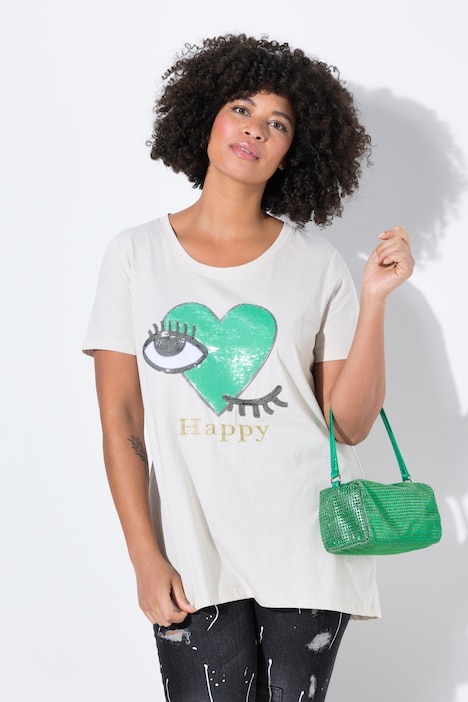 T-shirt, A-lijn, oog-hart