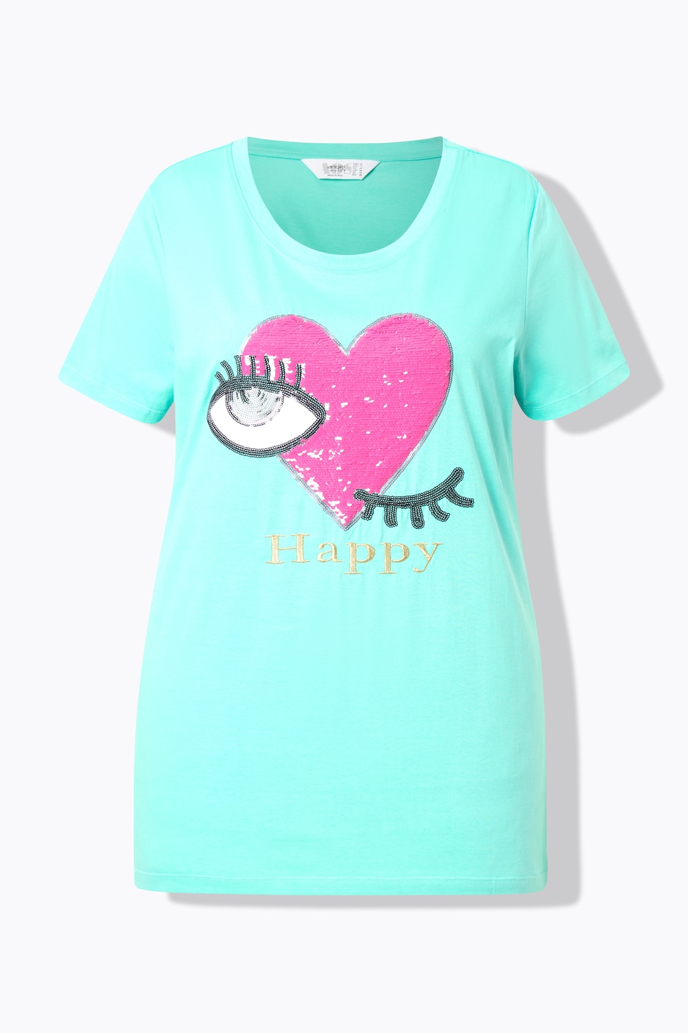 Stora storlekar T-shirt, Dam, turkos, storlek: 48, Bomull, Angel of Style