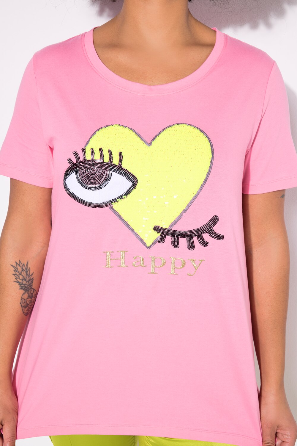 Stora storlekar T-shirt, Dam, rosa, storlek: 52, Bomull, Angel of Style