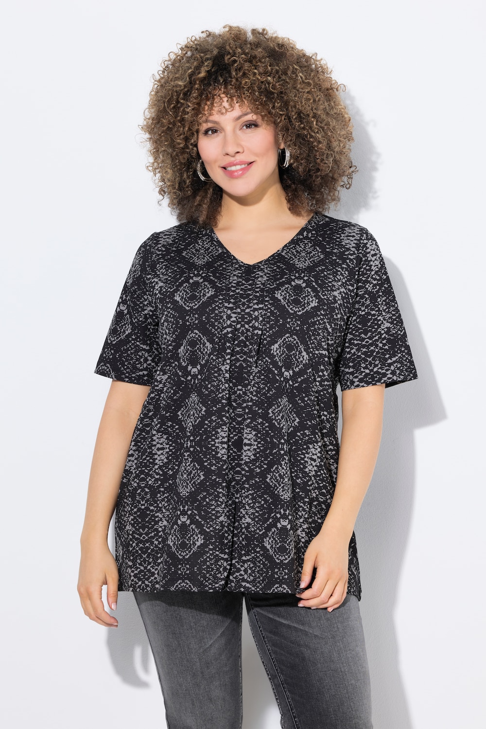 Thumbnail - Große Größen T-Shirt, Damen, grau, Größe: 42/44, Baumwolle, Ulla Popken