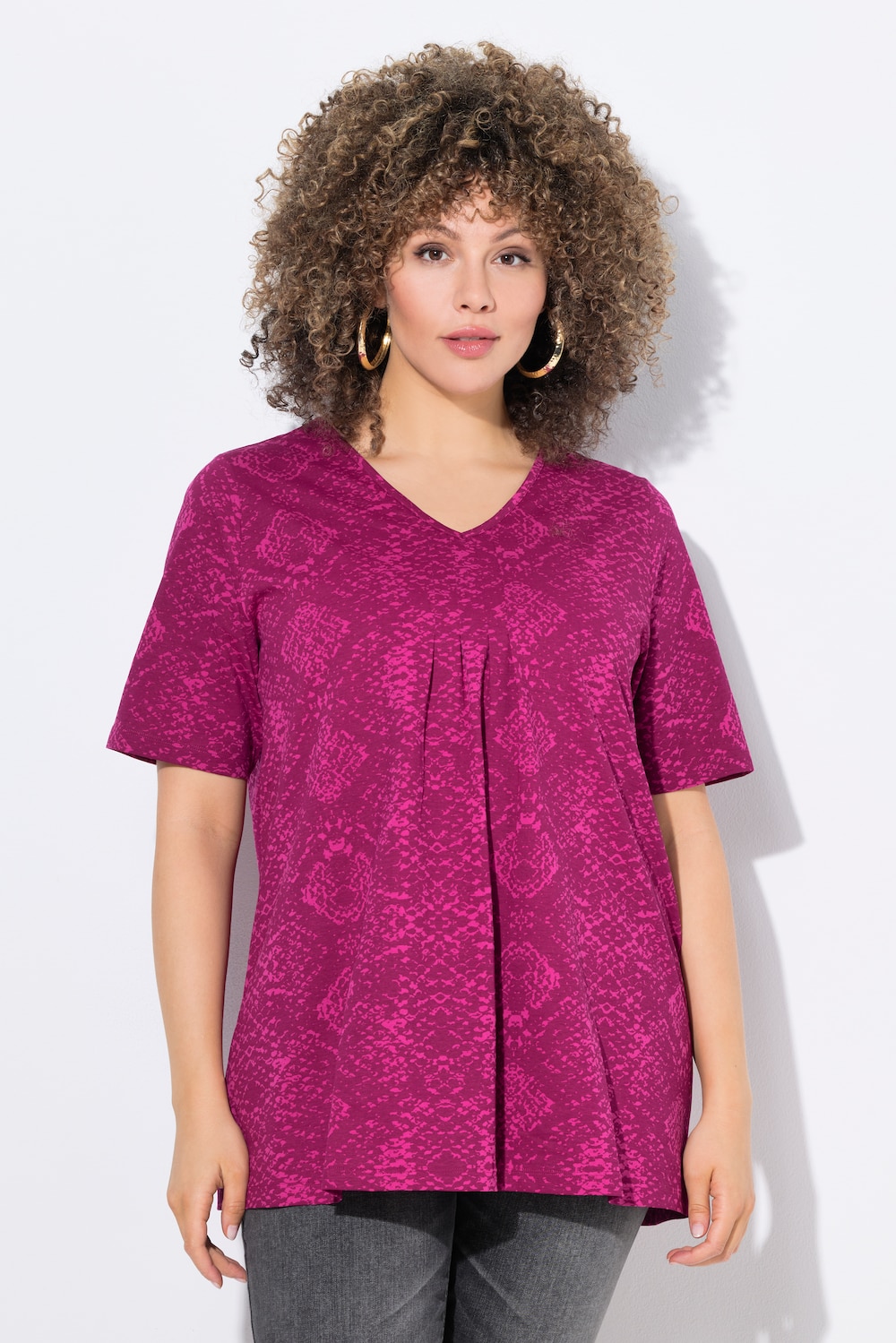 Thumbnail - Große Größen T-Shirt, Damen, rosa, Größe: 42/44, Baumwolle, Ulla Popken