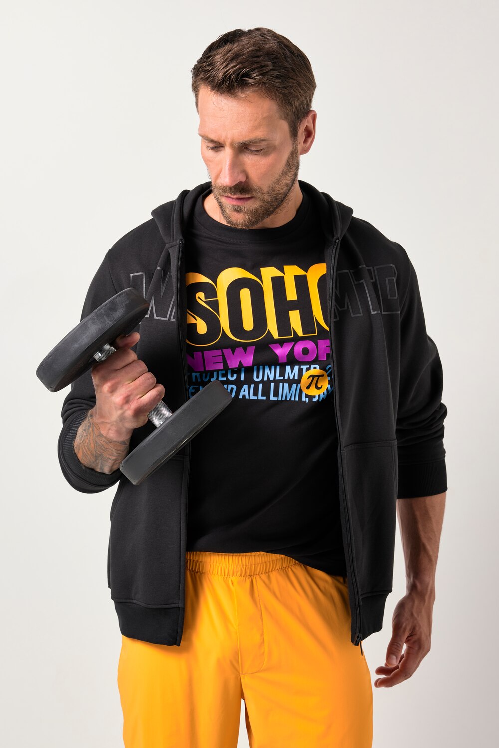 Stora storlekar Träningsjacka, Her, svart, storlek: 4XL, Bomull/Polyester, JAY-PI