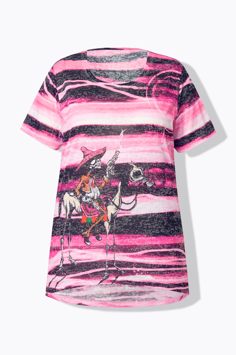 Stora storlekar T-shirt, Dam, rosa, storlek: 48, Polyester/Viskos, Angel of Style