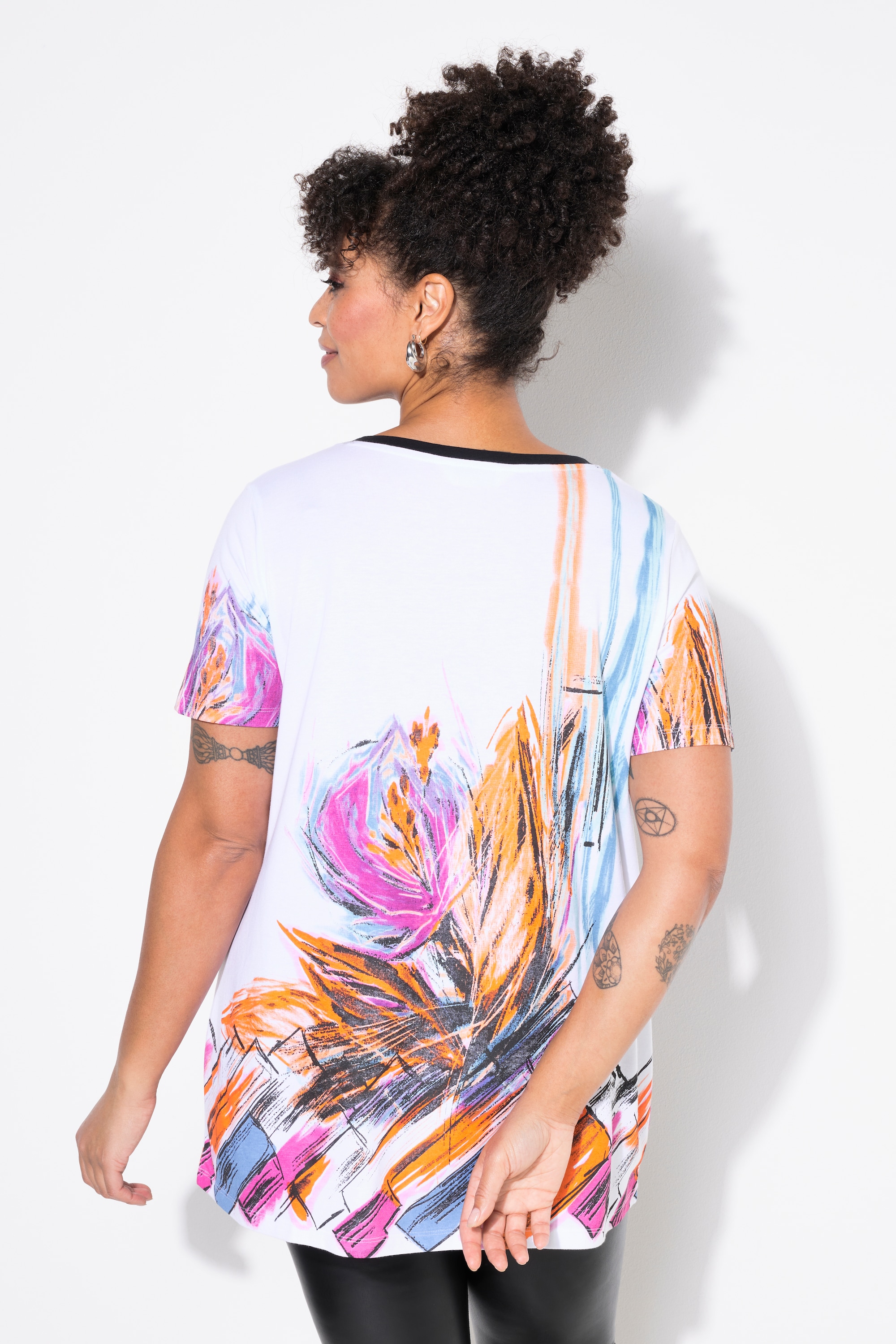MIAMODA Damen große Größen T Shirt A Linie Glitzersteinchen 839504