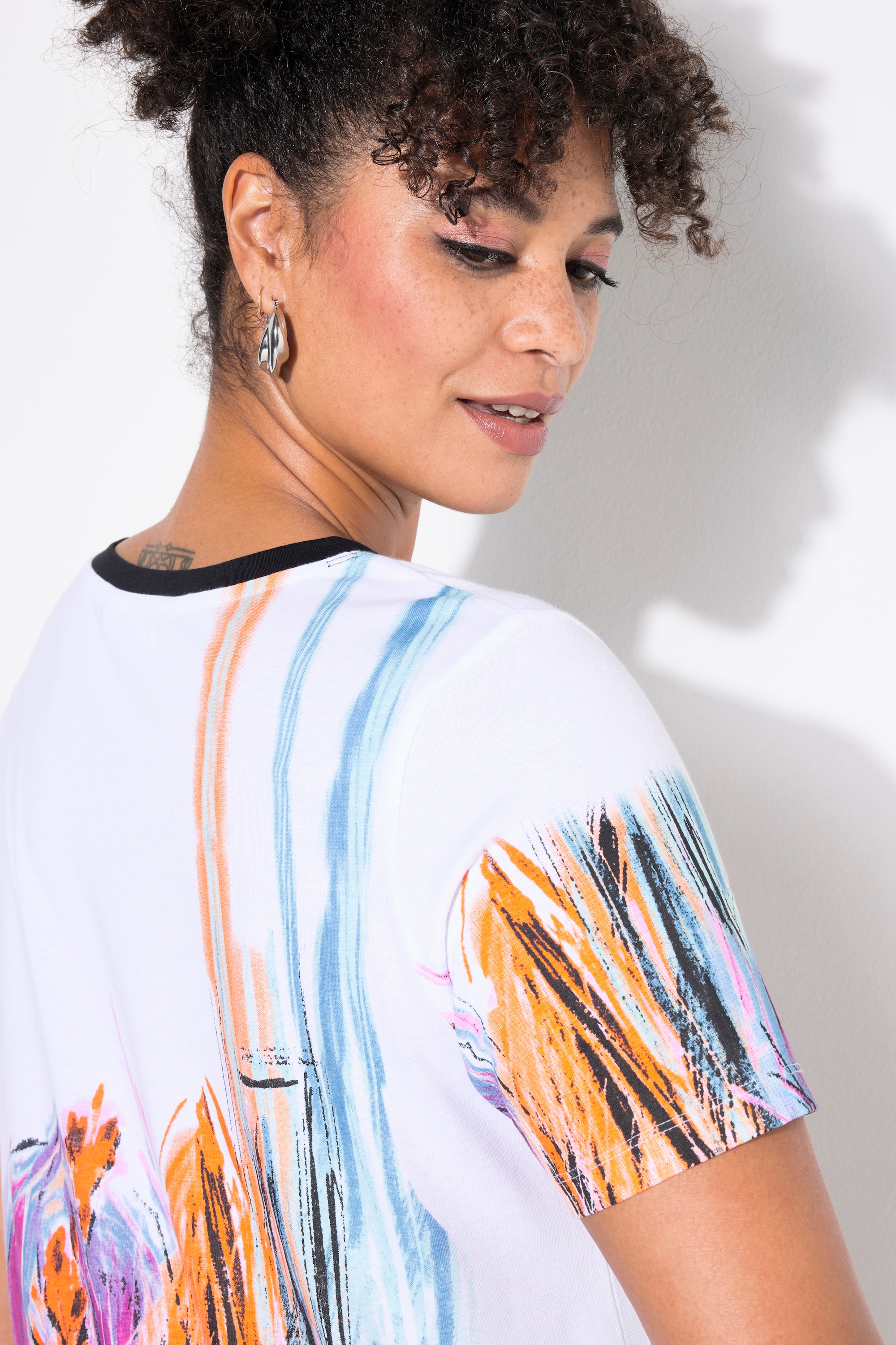 MIAMODA Damen große Größen T Shirt A Linie Glitzersteinchen 839504