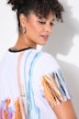 T-shirt, A-form, glitrende similisten
