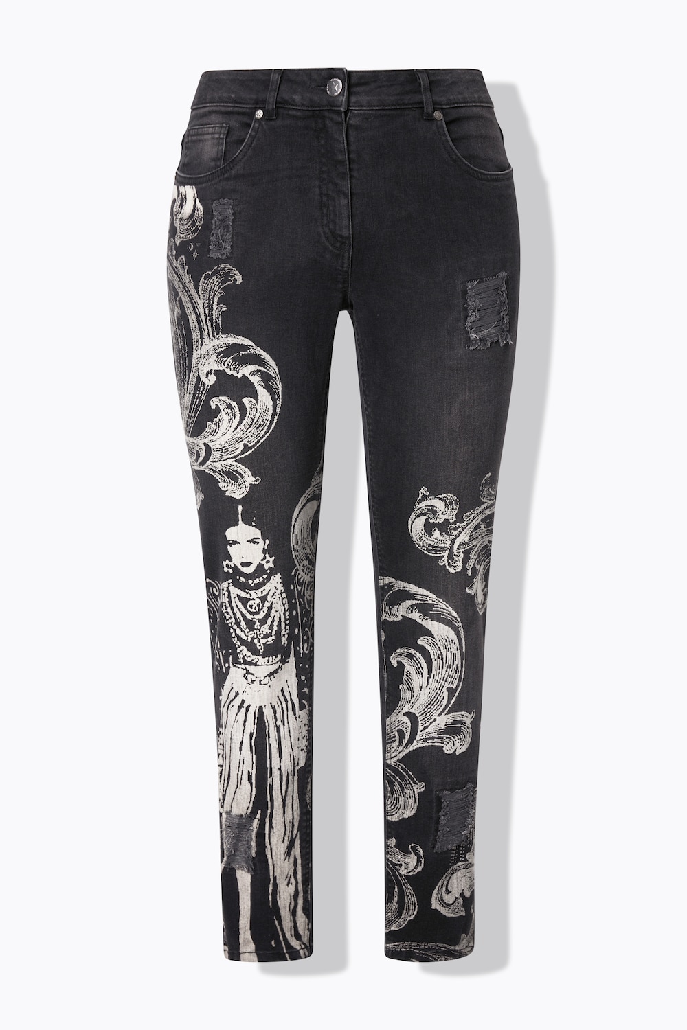 Stora storlekar Jeans, Dam, svart, storlek: 50, Bomull, Angel of Style