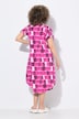 Jersey mid-jurk, batikstreep, V-hals, korte mouwen