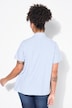 Bluse med sløjfe, A-form, satin, korte vingeærmer