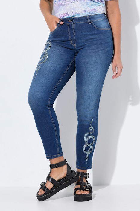 Jeans, Schlangenprint, 5-Pocket