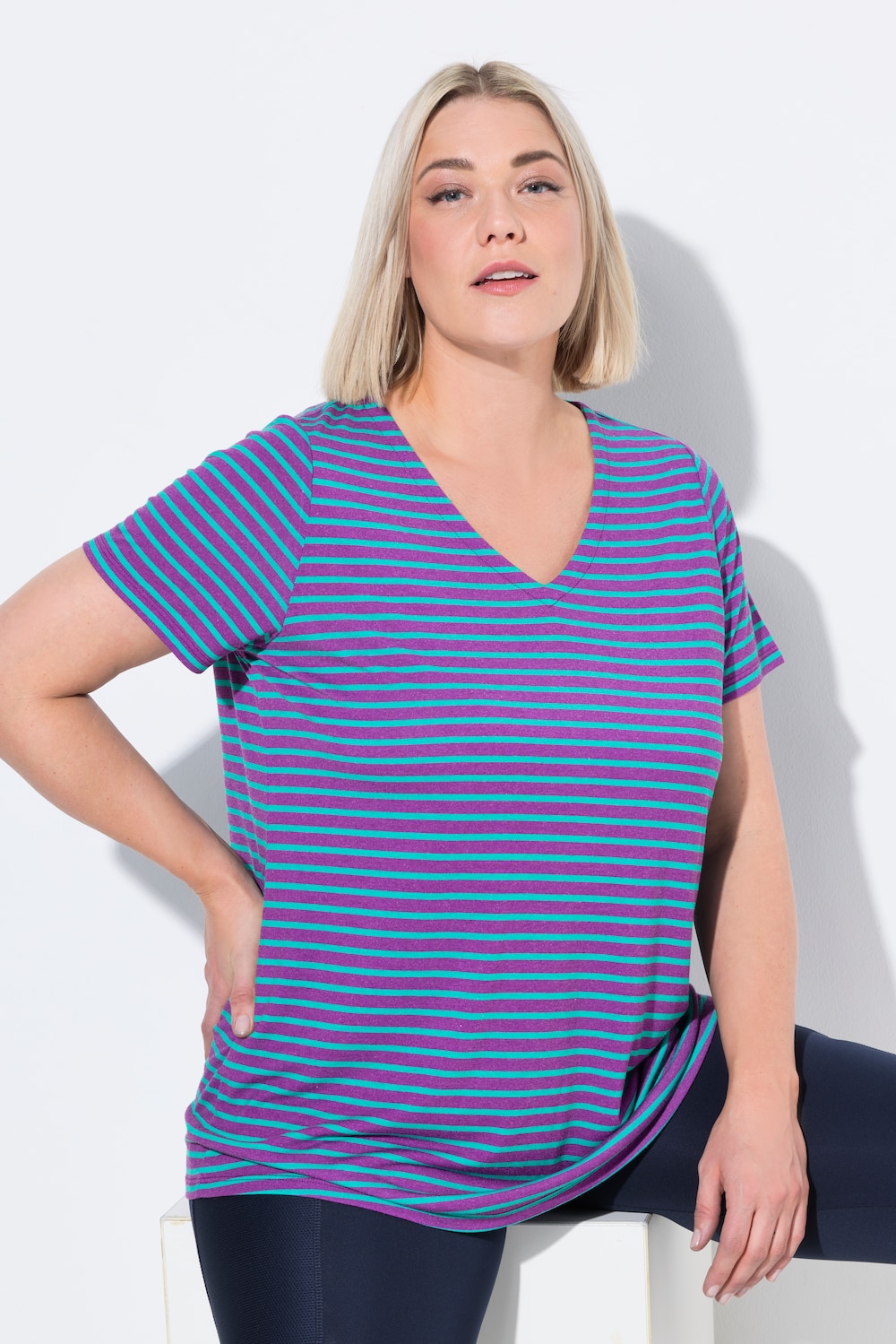 Große Größen Funktions-Shirt, Damen, lila, Größe: 42/44, Polyester/Viskose, Ulla Popken