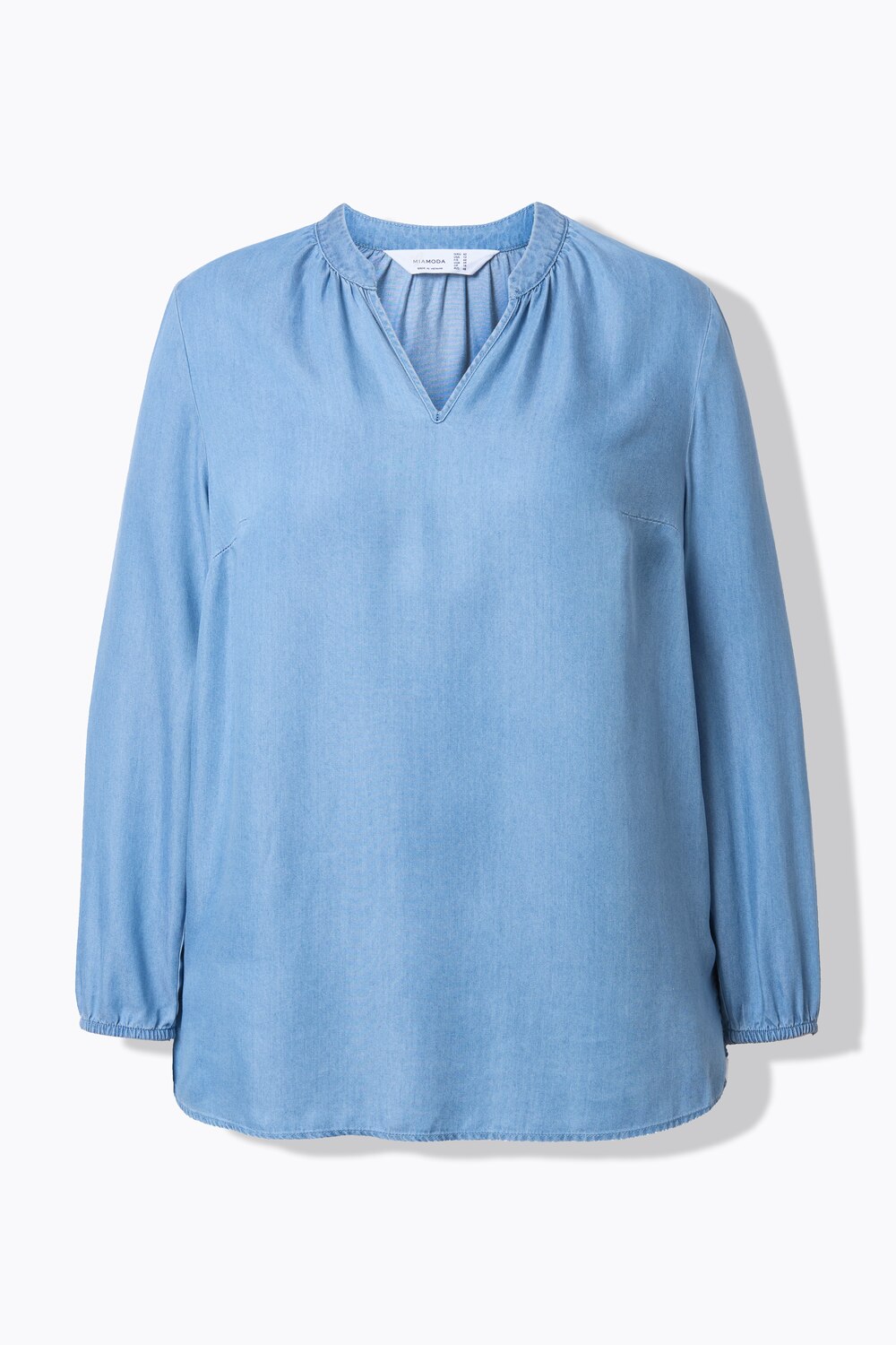 Stora storlekar Blus, Dam, blå, storlek: 54, Syntetfibrer, Mia Moda