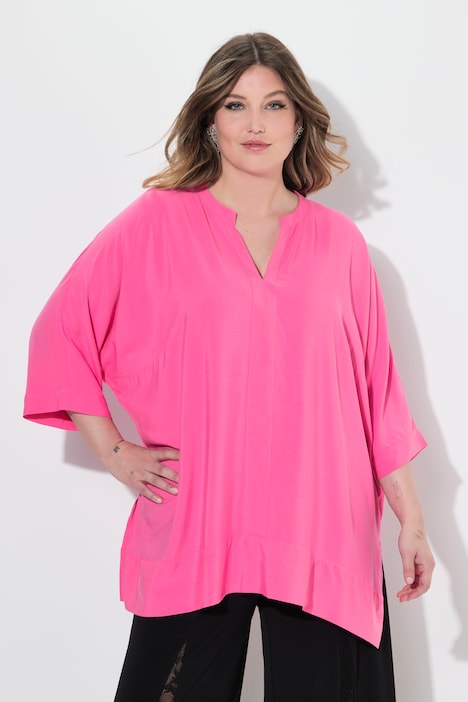 Blouseshirt, oversized, asymmetrische zoom