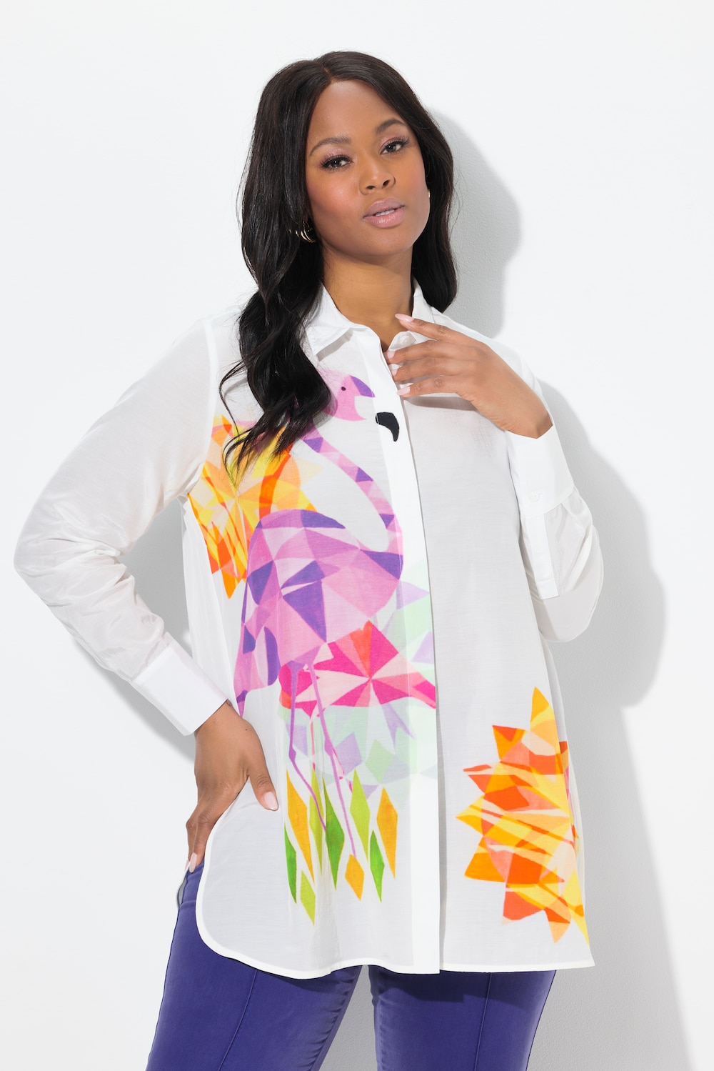 Große Größen Bluse, Damen, weiß, Größe: 58/60, Baumwolle/Viskose, Ulla Popken